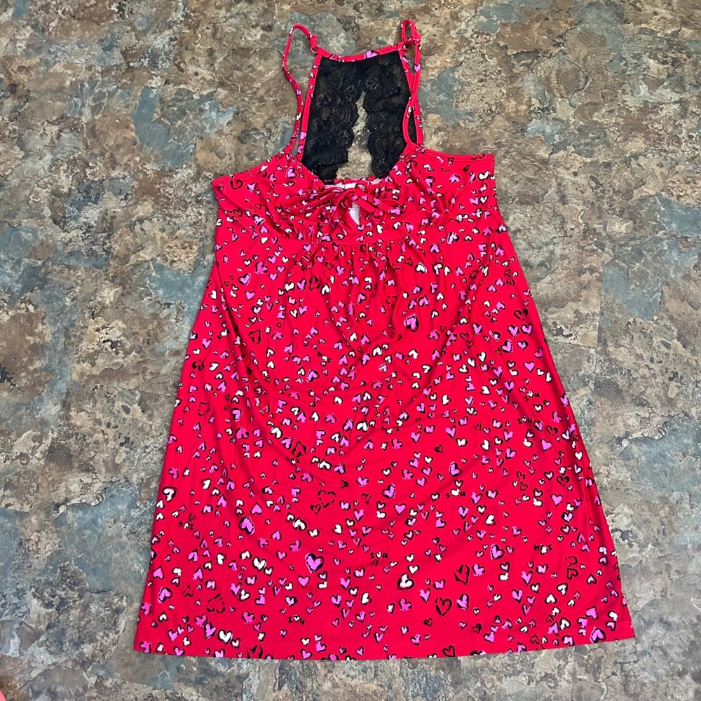 Secret Treasures Pajamas Women's Size Small Red Hearts Sleep Shirt Nightgown Pjs